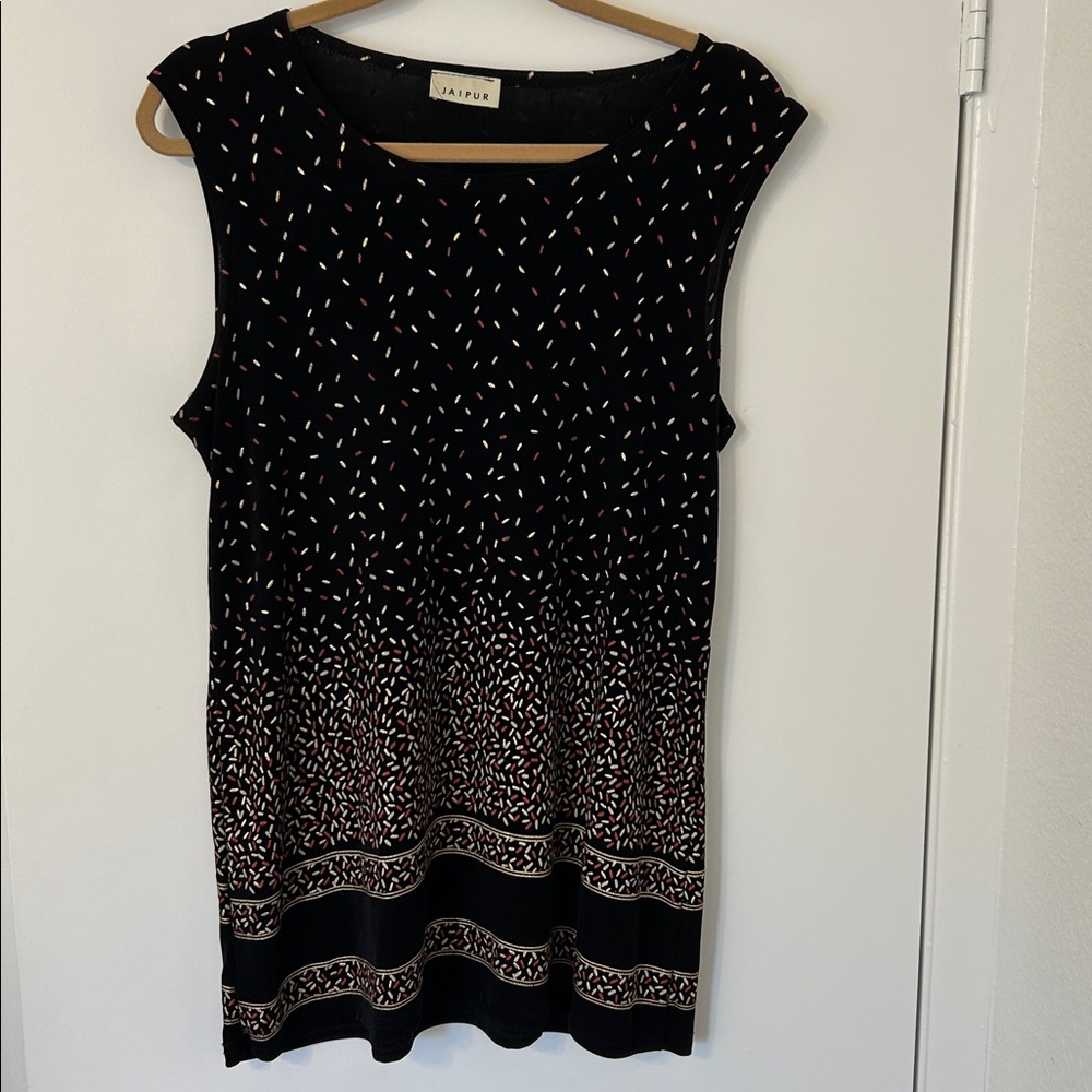 Jaipur Black Top with Colorful Accents